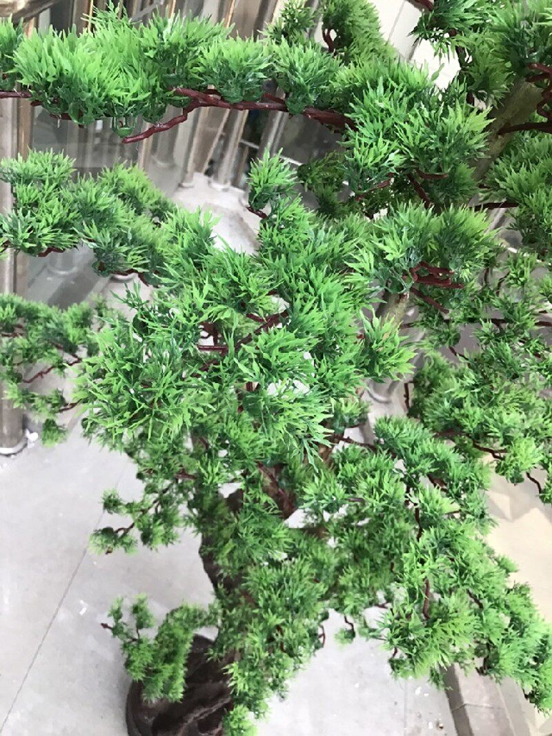 包邮仿真植物假树过胶罗汉迎客松树落地装饰绿植客厅带盆套装花艺