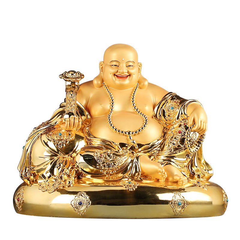 台湾珐琅纯铜弥勒佛佛像大肚笑佛家用供奉弥勒佛菩萨神像招财摆件