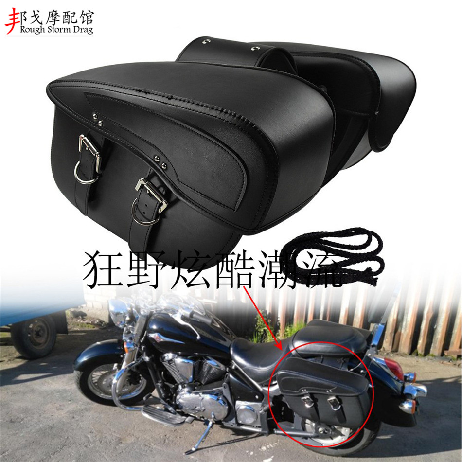 哈雷边包 摩托车边箱883120048软尾肥仔继承者侧箱 PU皮箱 侧边箱