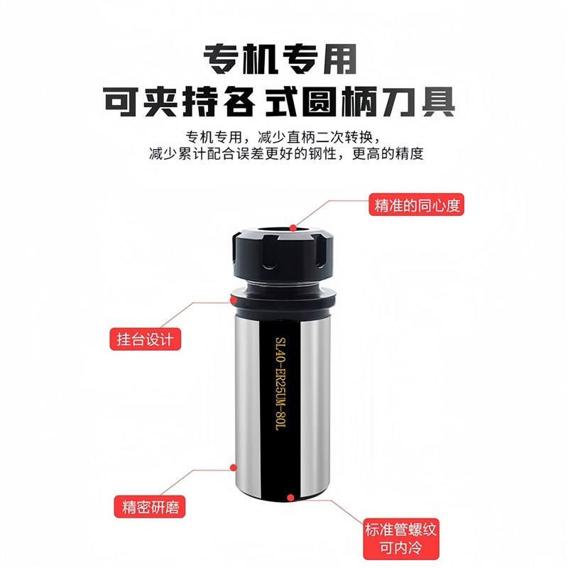 ER夹头延长杆直柄刀柄筒夹数车床刀塔机专用变径套钻夹头刀杆夹套