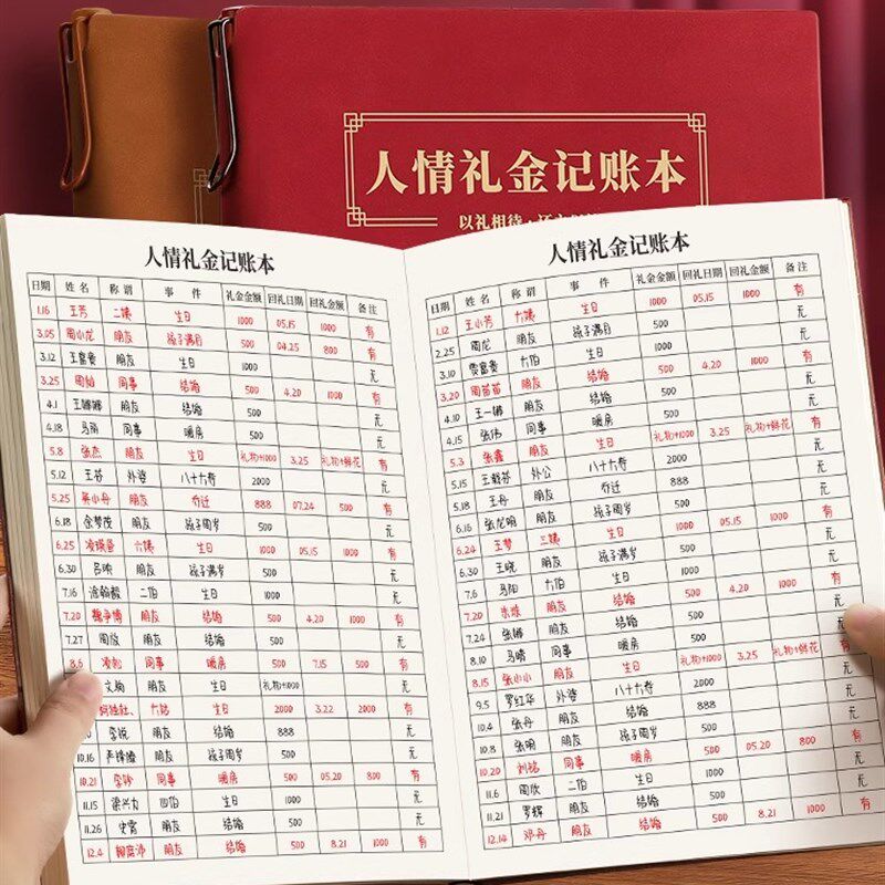 采购产品家庭礼金,会计账簿,2025新记录簿,结婚礼物登记账簿,收入