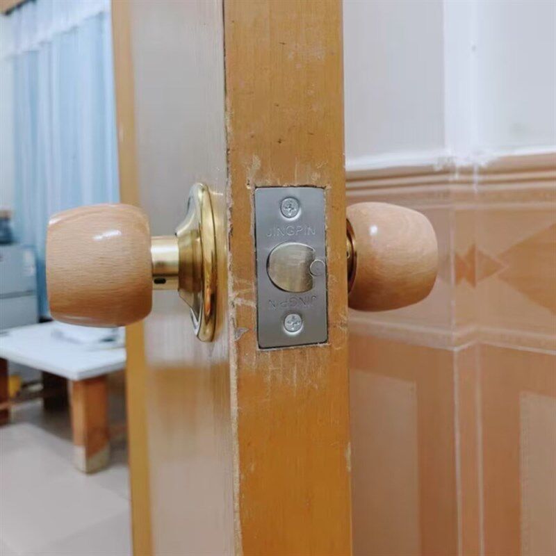 通用球形锁榉木球锁圆头门锁室内卧室房间门锁实木门锁球型锁圆锁