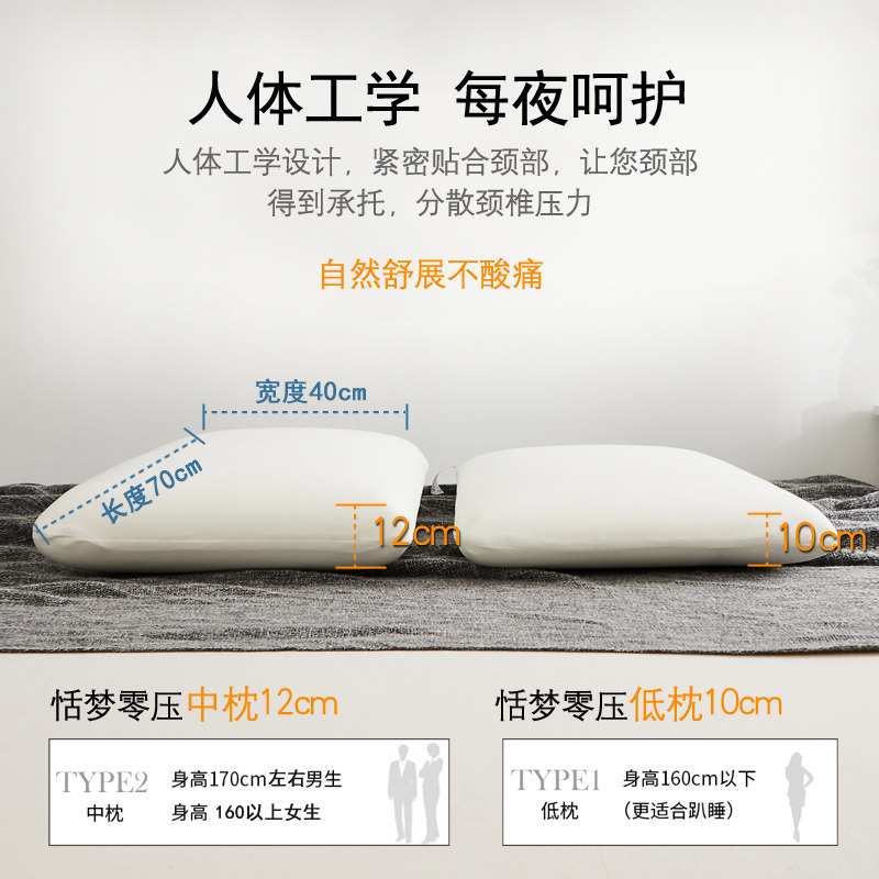 全季酒店同款零压枕头亚朵汉庭记忆棉护颈椎专用枕芯不塌陷不变形
