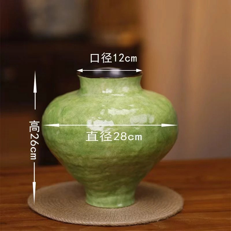 【云舍】景德镇手工陶瓷绿野仙踪大肚高脚花瓶石榴尊水培插花摆件