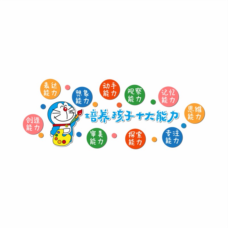 学校布置墙面装饰幼儿园主题背景班级环创文化3d墙贴装饰画中小学