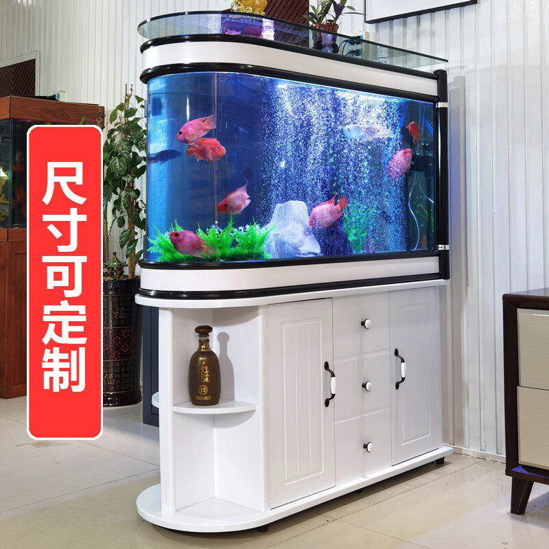 子弹头生态鱼缸水族箱客厅大型家用中型小型懒人免换水隔断鞋柜缸