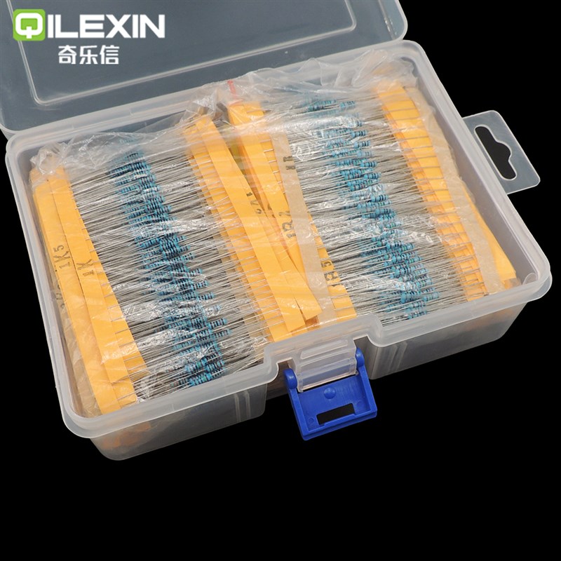 1/4W 1W 2W金属膜电阻包130种0.25W常用型号1%直插色环五色环电阻