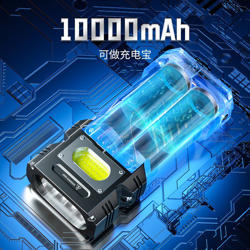 沃尔森高亮度铝合金手电筒 X609PRO强光充电式手电筒 露营探洞LED