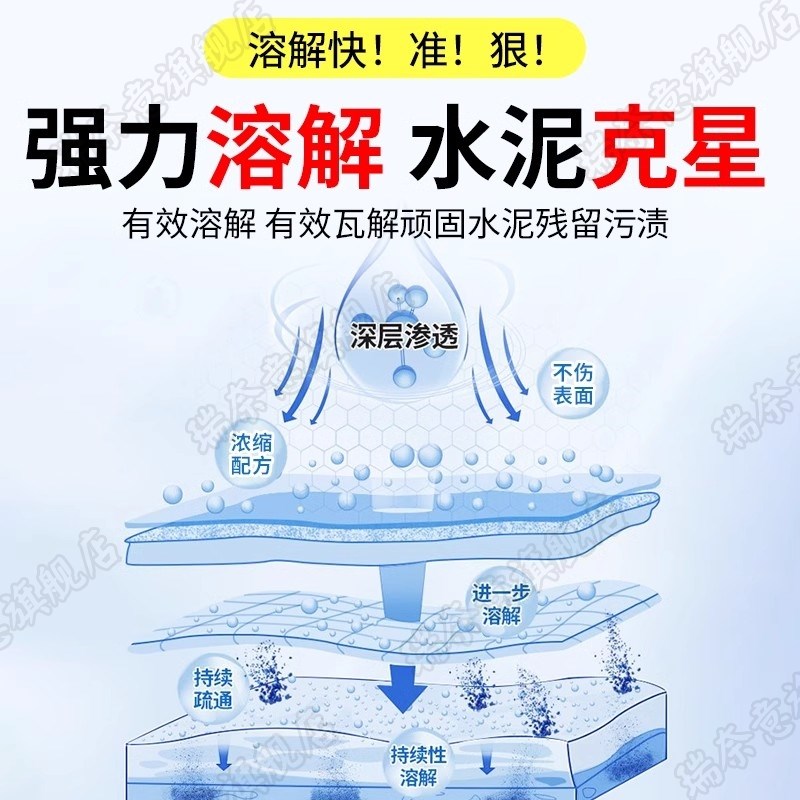 除水泥强力溶解剂下水管道疏通剂堵塞水泥克星清洗专业分解新装修