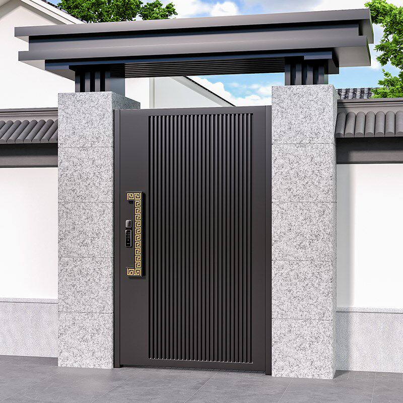 铝合金户外庭院大门院子栅栏花园别墅门不锈钢铁艺单双开子母大门