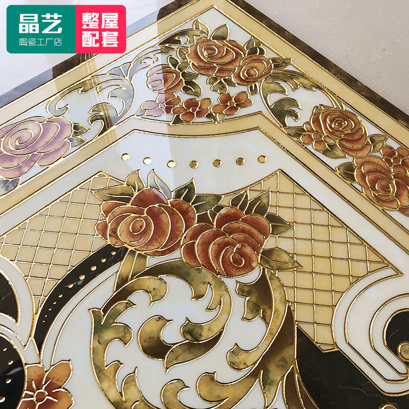 欧式拼花瓷砖800x800门厅入户玄关客厅拼花地砖抛晶砖防滑地毯砖