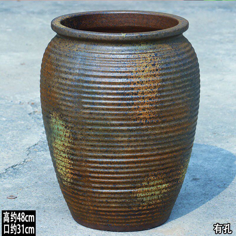 超大号陶瓷花盆龙血树花盆落地户外景观盆阳台种菜陶盆桂花树盆高
