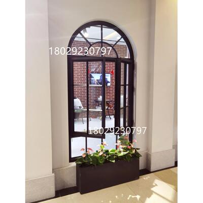 60系列断桥法式复古门窗老钢窗弧形拱门铝合金折叠推拉门窗落地窗