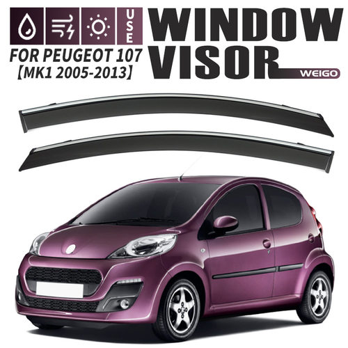 适用于标致Peugeot 107 Window visor车窗晴雨挡雨遮阳扰流板