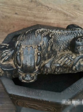 中式瑞兽吸水兽盘龙吐水家居装饰品摆件客厅办公室招财玄关工艺品