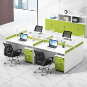 职员办公桌2 6人工位屏风隔断办公桌椅组合简约现代办公室卡座