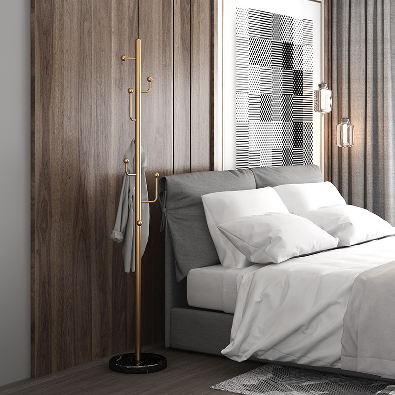 意式轻奢衣架挂衣架落地卧室家用铁艺衣服挂架玄关立式简易衣帽架
