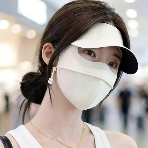 赵露思同款冰丝防晒面罩女夏遮阳