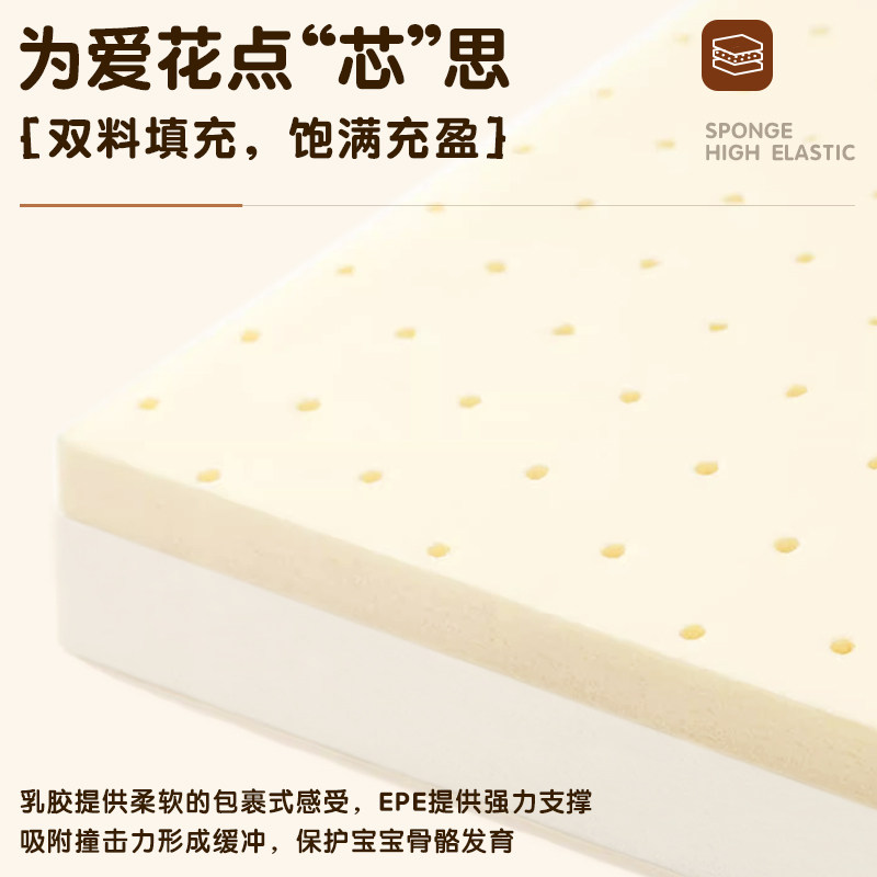 MeitingHome乳胶婴儿防摔垫床边加厚儿童地垫宝宝床前防掉床垫子