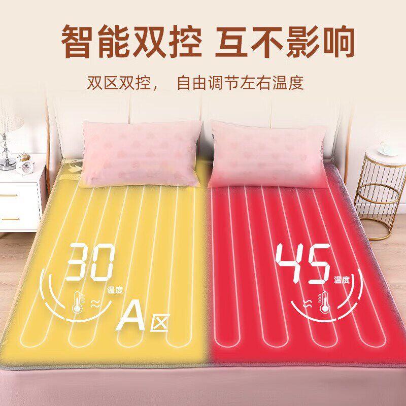 长城贝贝绒电热毯双人双控电褥子单人学生宿舍电暖毯安全家用除螨