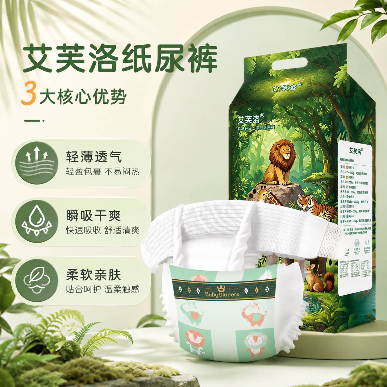 艾芙洛婴儿纸尿裤轻薄透气瞬吸