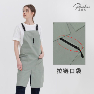薄款 男 卡扣防油做饭定制印字logo餐饮夏季 围裙女家用厨房2021新款