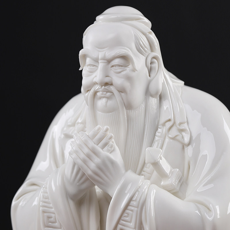 戴玉堂孔子像孔夫子家居工艺品桌面办公室装饰品陶瓷摆件送老师