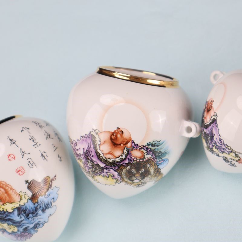 画眉鸟杯子瓷碗鸟碗鸟食罐高白鸡心金边罗汉画眉竹鸟笼鸟食杯贴花