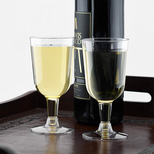 透明塑料高脚杯10只装一次性红酒杯190毫升展会品鉴杯子果酒
