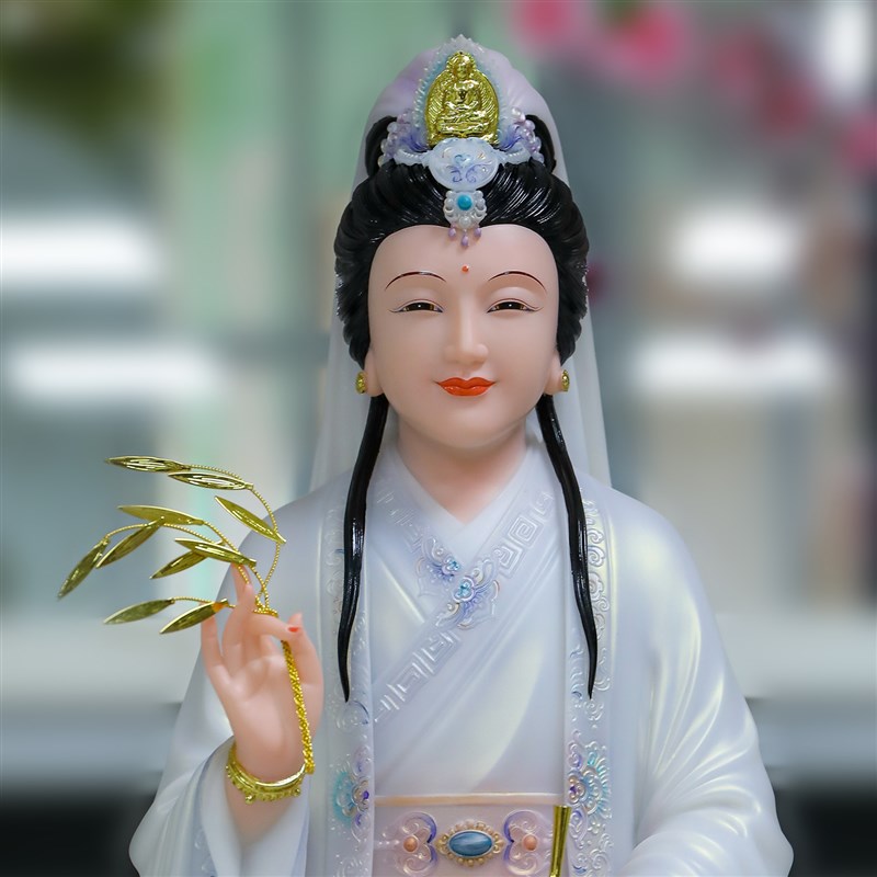 观音菩萨佛像汉白玉坐莲南海观世音菩萨送子观音娘娘家用供奉摆件