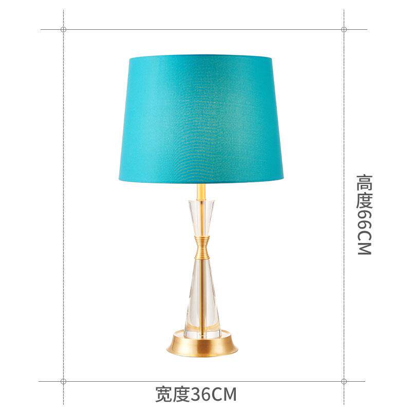 水晶玻璃台灯温馨轻奢卧室床头灯黄铜灯美式简约客餐厅创意个性灯