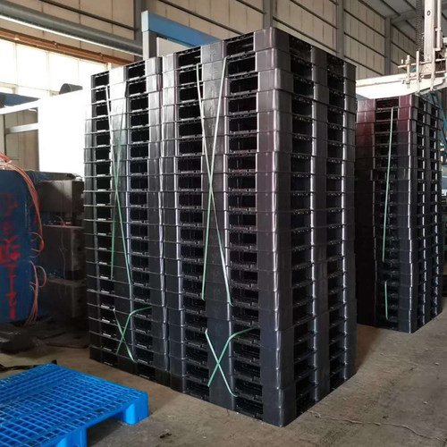 黑色川字托盘塑料网格物流卡板重货出口防潮垫板叉车工业栈板加厚