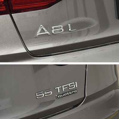 奥迪A8L尾标W12车标改装50 55 60TFSI排量四驱后字贴装饰字母标贴