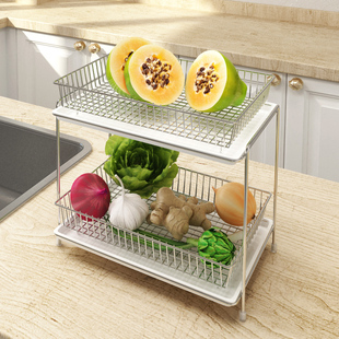 厨房双层洗菜盆沥水篮304不锈钢 洗菜篓收纳滤水篮装蔬菜水果篮子