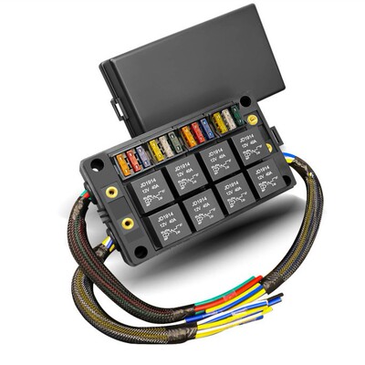 12V24V继电器熔断器盒ATC ATO熔断器座8个熔断器继电器盒套件