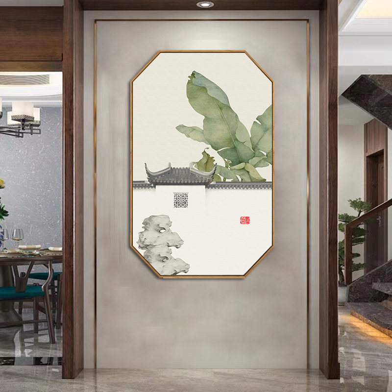 新中式装饰画中国风客厅玄关挂画入户客厅背景墙古风书房茶室梅花