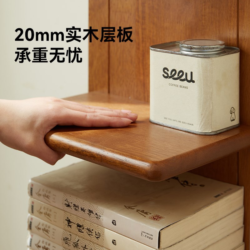 实木书架转角落地置物架子窄款小户型简约书柜卧室多层角柜收纳层
