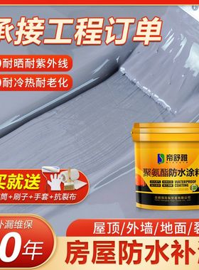 屋顶防水补漏材料外墙平房裂缝平顶楼板专用聚氨酯涂料沥青补漏王