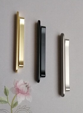 衣柜门锌合金实心拉手金色 银色黑色64孔抽屉橱柜 96玻璃门小把手