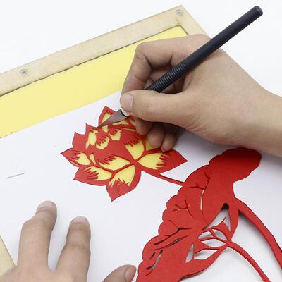 手工剪纸工具黄蜡板刻纸专用蜡盘垫板窗花刻纸刀特色手工纸艺剪刀