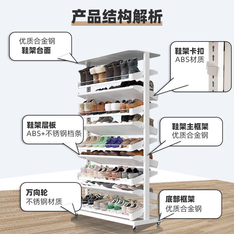 鞋架多层家用门口2025新款简易防尘带轮子旋转可移动鞋柜收纳神器