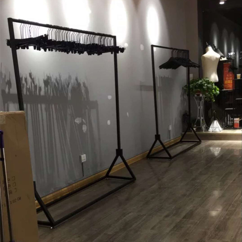 女服装店铺货架方管陈列侧挂架铁艺落地中岛架龙门挂衣架衣服道具