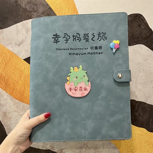 可爱卡通龙宝宝孕妇孕检报告单资料册a4a5产检皮收纳册宝妈档案册