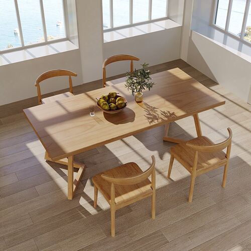 北欧全实木餐桌椅家用客厅餐厅大桌子日式原木长方形饭桌工作台