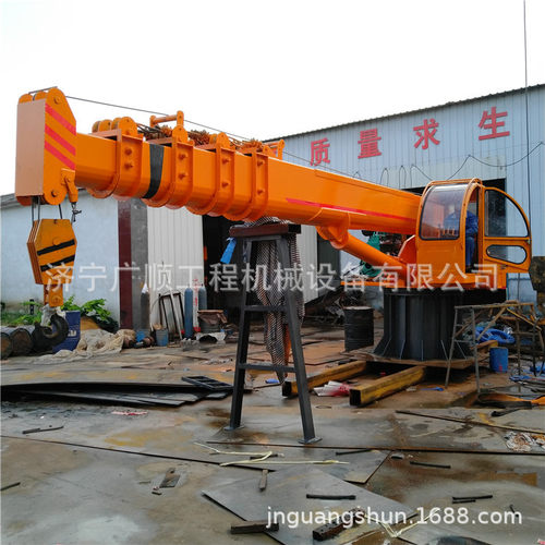 小型船用液压伸缩吊机码头吊装