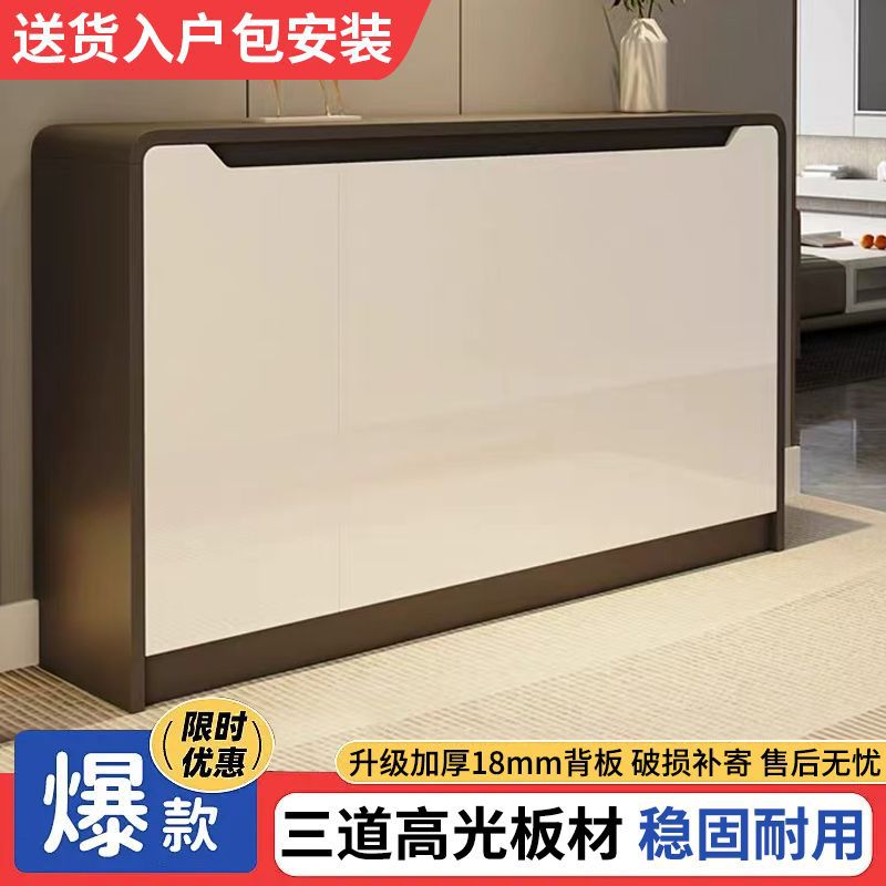 轻奢家用鞋柜现代简约鞋架门口网红多功能玄关大容量一体靠墙收纳