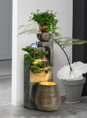 招财流水喷泉摆件落地客厅办公室转运室内假山造景庭院流水景观