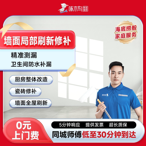 防水补漏卫生间厨房屋顶渗水发霉渗漏修补墙面局部刷新定金啄木鸟