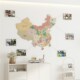 毛毡中国地图旅行足迹打卡照片墙软木地图标记墙创意客厅墙面装 饰