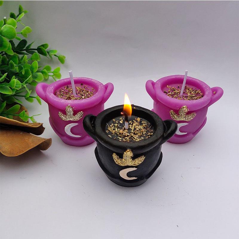 工厂现货供应工艺蜡烛 紫色黑色坩埚蜡烛